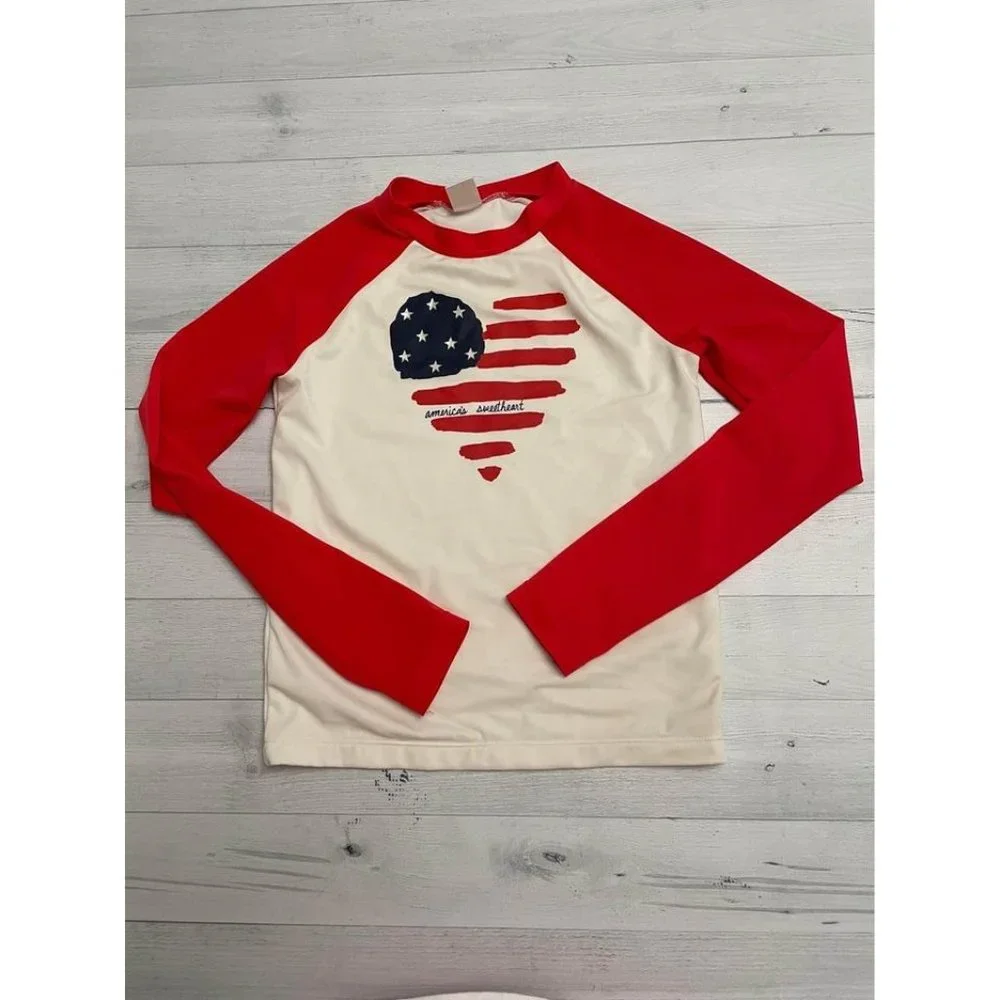 gymboree girls‎ americas sweetheart rashguard 10/12